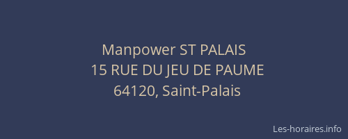 Manpower ST PALAIS