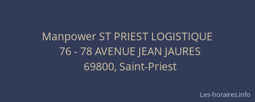 Manpower ST PRIEST LOGISTIQUE
