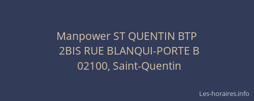 Manpower ST QUENTIN BTP