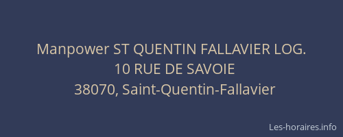 Manpower ST QUENTIN FALLAVIER LOG.