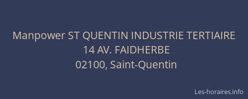 Manpower ST QUENTIN INDUSTRIE TERTIAIRE