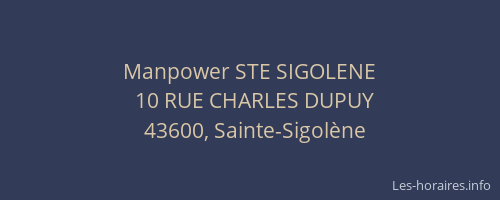 Manpower STE SIGOLENE