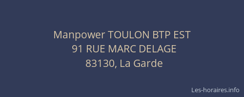 Manpower TOULON BTP EST