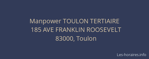 Manpower TOULON TERTIAIRE