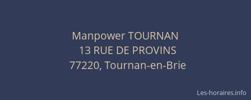 Manpower TOURNAN