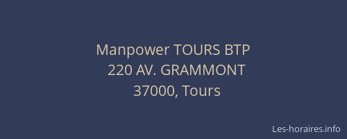 Manpower TOURS BTP