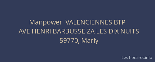 Manpower  VALENCIENNES BTP