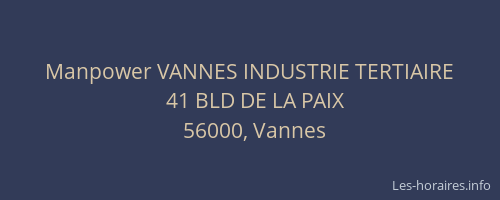 Manpower VANNES INDUSTRIE TERTIAIRE