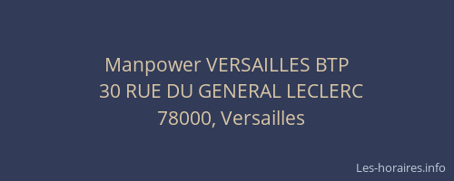 Manpower VERSAILLES BTP