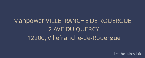 Manpower VILLEFRANCHE DE ROUERGUE