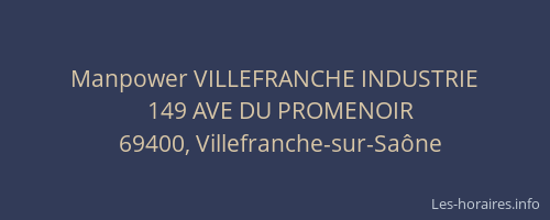 Manpower VILLEFRANCHE INDUSTRIE