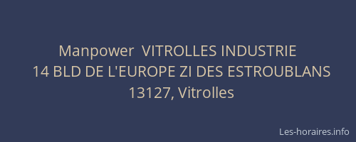 Manpower  VITROLLES INDUSTRIE