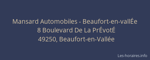Mansard Automobiles - Beaufort-en-vallÉe