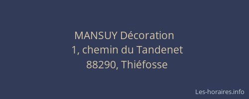 MANSUY D&eacute;coration