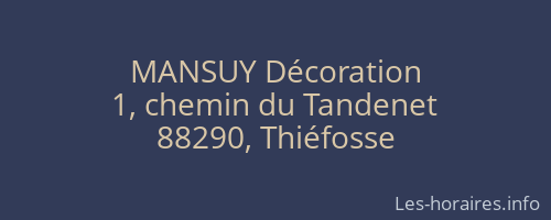MANSUY Décoration
