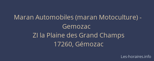 Maran Automobiles (maran Motoculture) - Gemozac