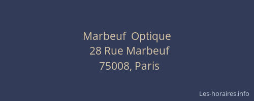 Marbeuf  Optique