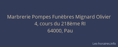 Marbrerie Pompes Funèbres Mignard Olivier