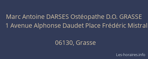 Marc Antoine DARSES Ostéopathe D.O. GRASSE