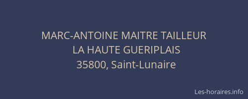 MARC-ANTOINE MAITRE TAILLEUR