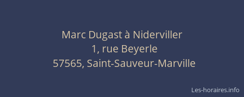 Marc Dugast &agrave; Niderviller