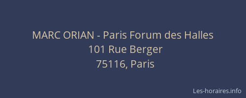 MARC ORIAN - Paris Forum des Halles
