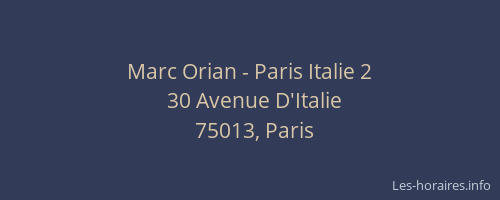 Marc Orian - Paris Italie 2