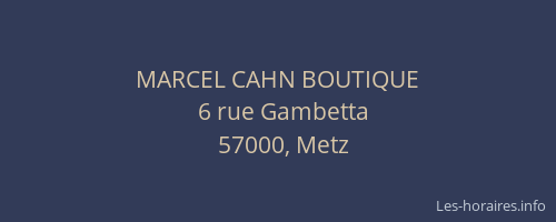 MARCEL CAHN BOUTIQUE