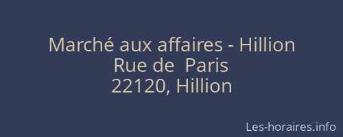 Marché aux affaires - Hillion