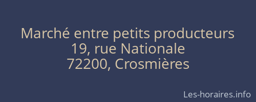 Marché entre petits producteurs