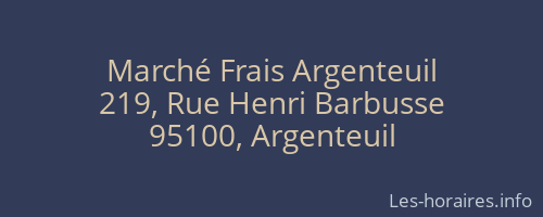 Marché Frais Argenteuil