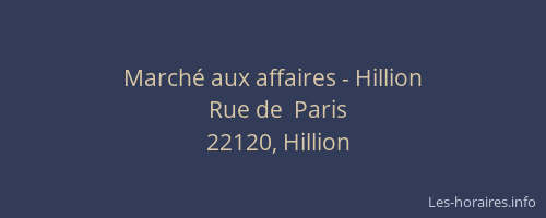March&eacute; aux affaires - Hillion
