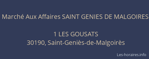 March&eacute; Aux Affaires SAINT GENIES DE MALGOIRES