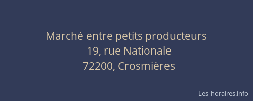 March&eacute; entre petits producteurs