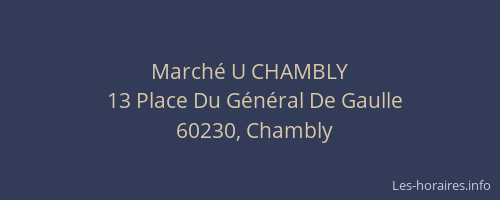 March&eacute; U CHAMBLY