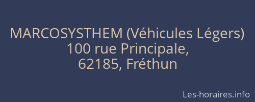MARCOSYSTHEM (Véhicules Légers)