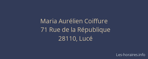 Maria Aur&eacute;lien Coiffure