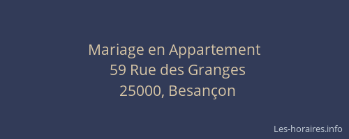 Mariage en Appartement