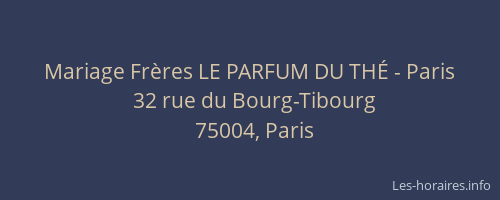 Mariage Frères LE PARFUM DU THÉ - Paris