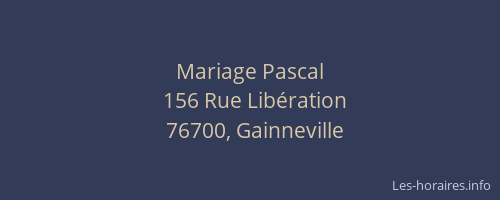 Mariage Pascal