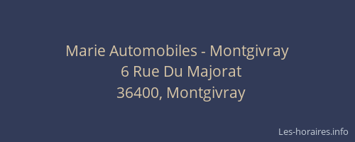 Marie Automobiles - Montgivray