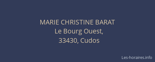 MARIE CHRISTINE BARAT