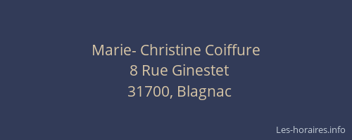 Marie- Christine Coiffure
