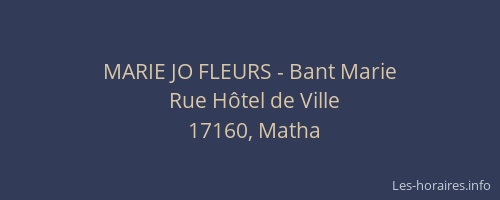 MARIE JO FLEURS - Bant Marie