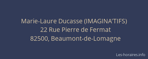 Marie-Laure Ducasse (IMAGINA'TIFS)