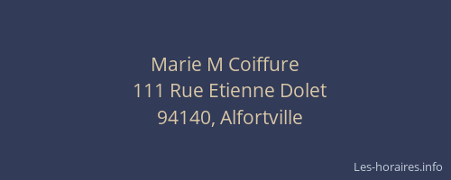Marie M Coiffure
