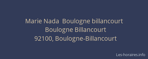 Marie Nada  Boulogne billancourt