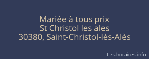 Mariée à tous prix