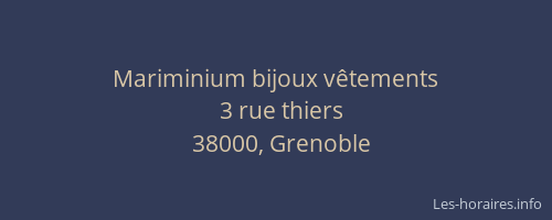 Mariminium bijoux vêtements