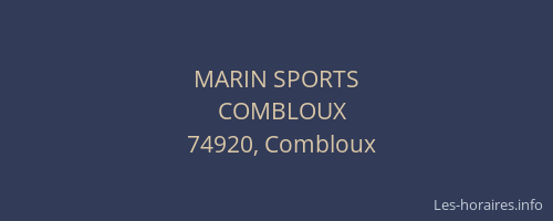 MARIN SPORTS